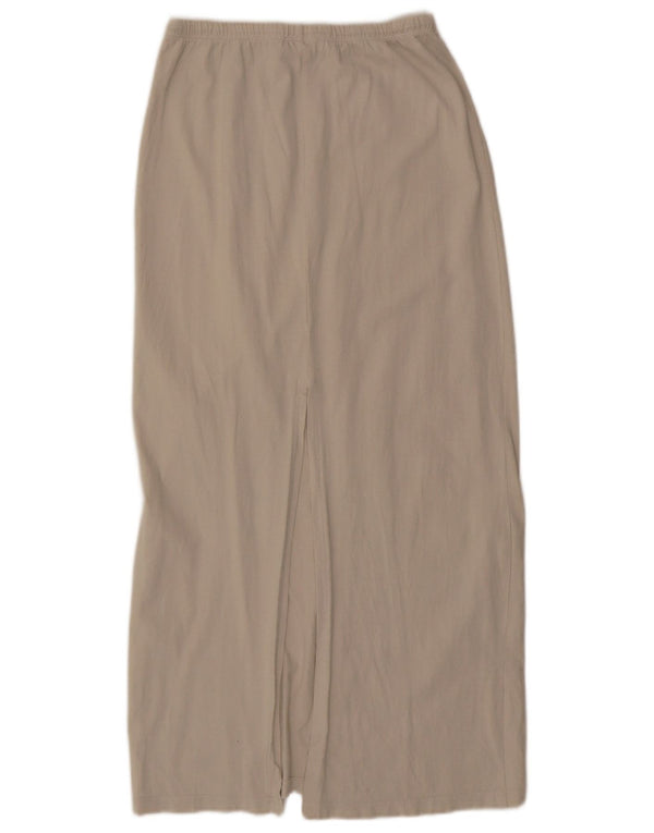 Zara Damen Maxirock Small W26 Beige Baumwolle