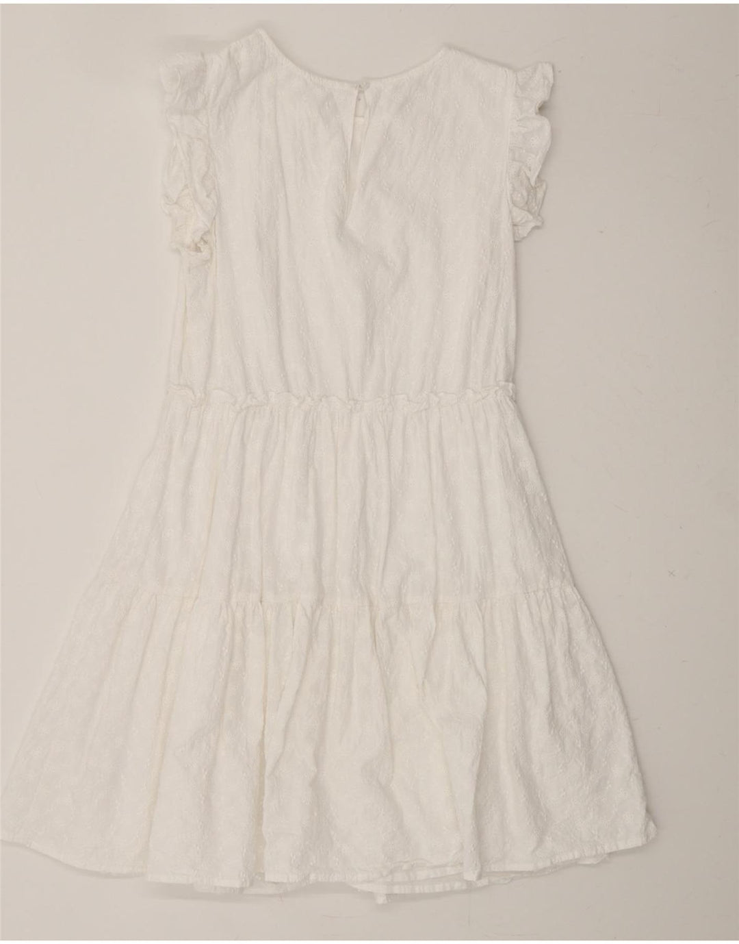 VINTAGE Womens Sleeveless A-Line Dress Medium White Vintage Vintage and Second-Hand Vintage from Messina Hembry 