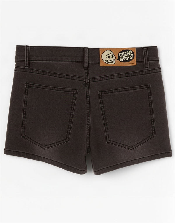 Pantaloncini di jeans da donna economici Monday W30 cotone grigio medio