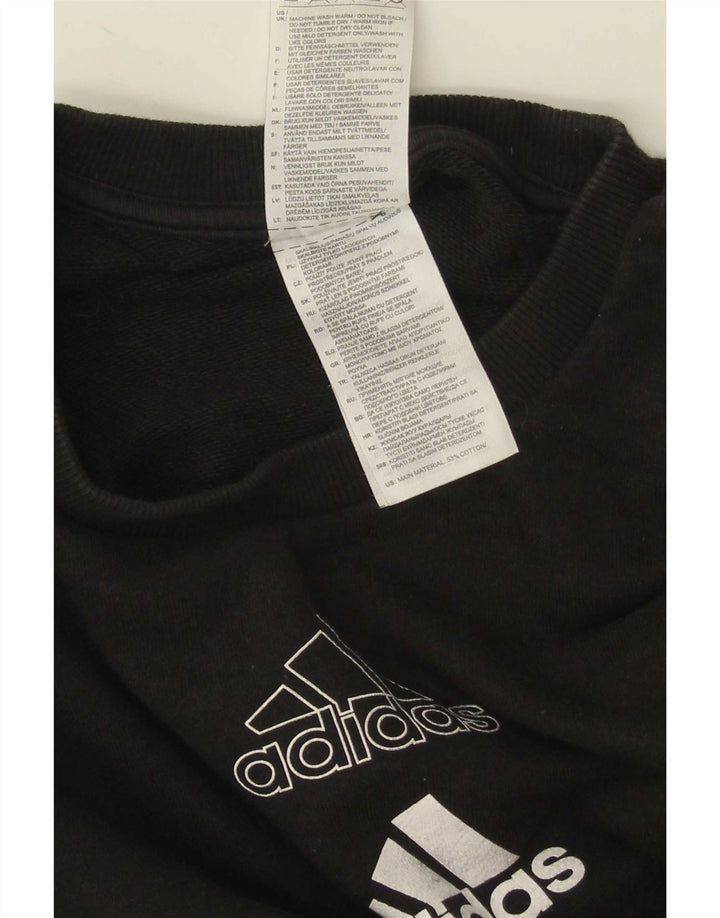 Adidas Womens Graphic Oversized Sweatshirt Jumper UK 8/10 Small Black