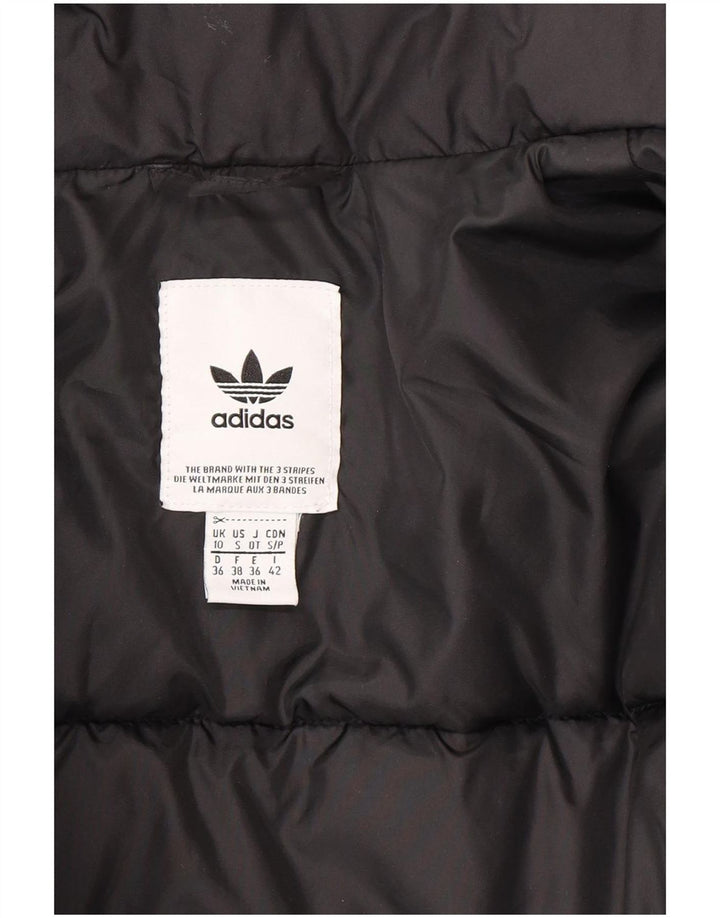 Adidas női túlméretezett párnázott dzseki UK 10 kis fekete poliészter