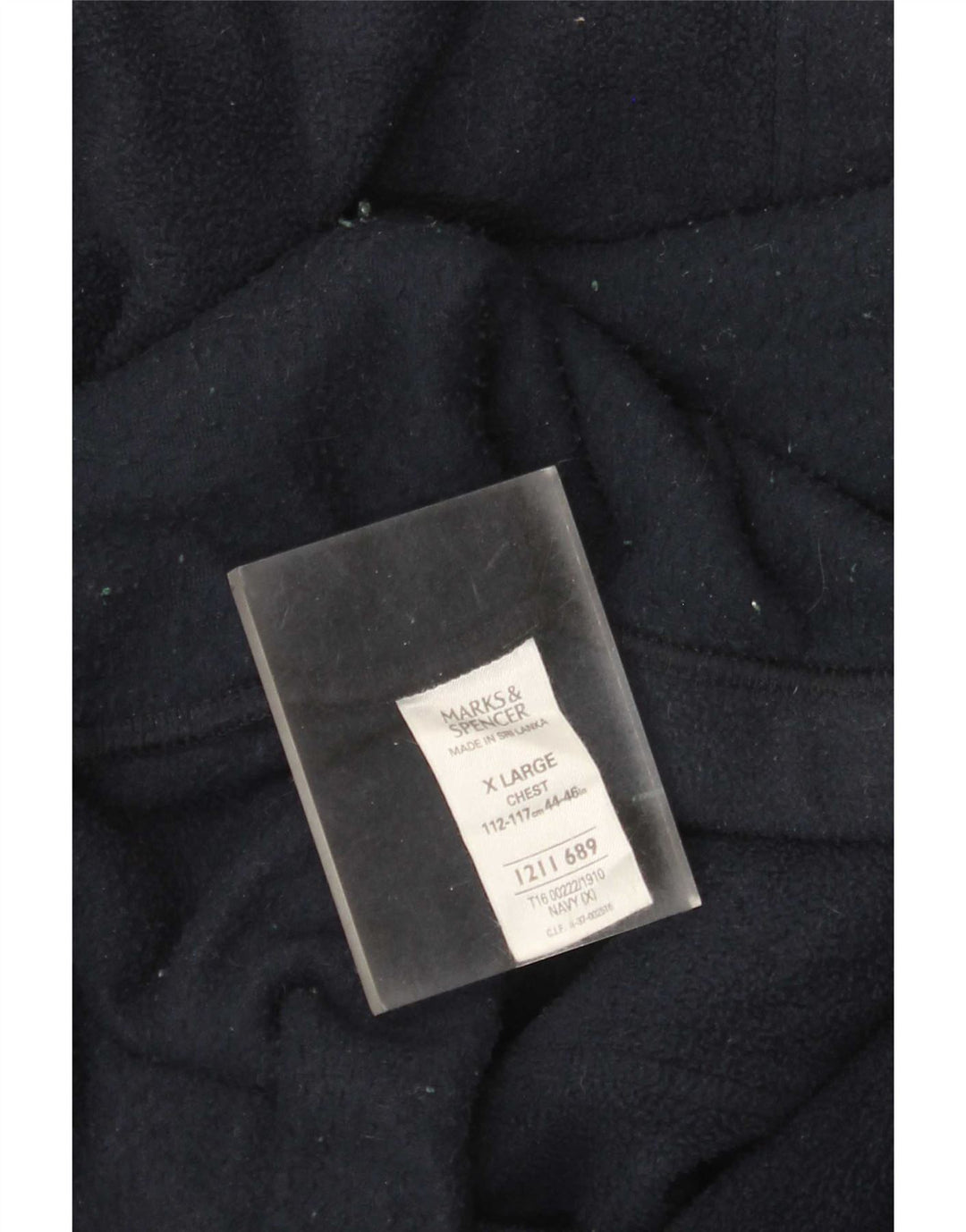 Marks & Spencer Mens Fleece Jacket UK 44 XL Navy Blue Polyester