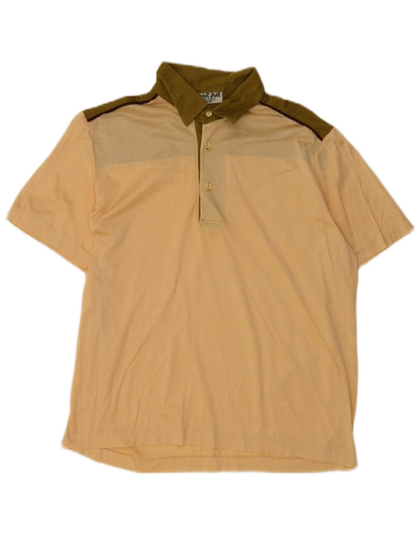 Tricou polo vintage pentru bărbați IT 50 Medium Bej Colorblock