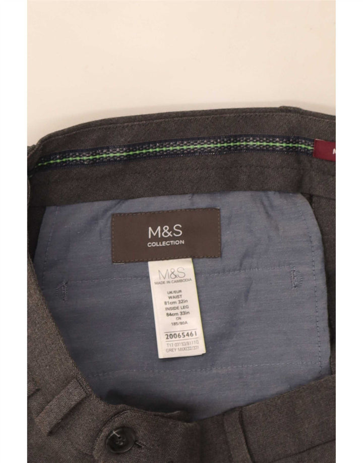 Marks & Spencer Pantalon de costume slim pour homme W32 L33 Gris Polyester