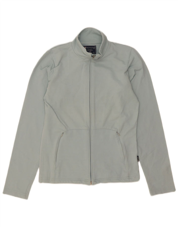Champion Womens Tracksuit Top Jacket UK 12 Medium Blue Polyamide