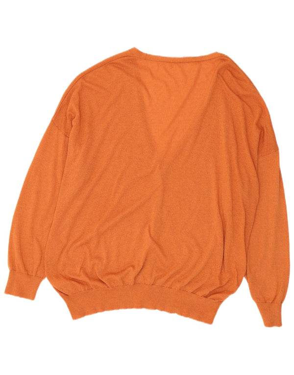 Pulover cardigan supradimensionat pentru femei Zara UK 16 mare portocaliu acrilic