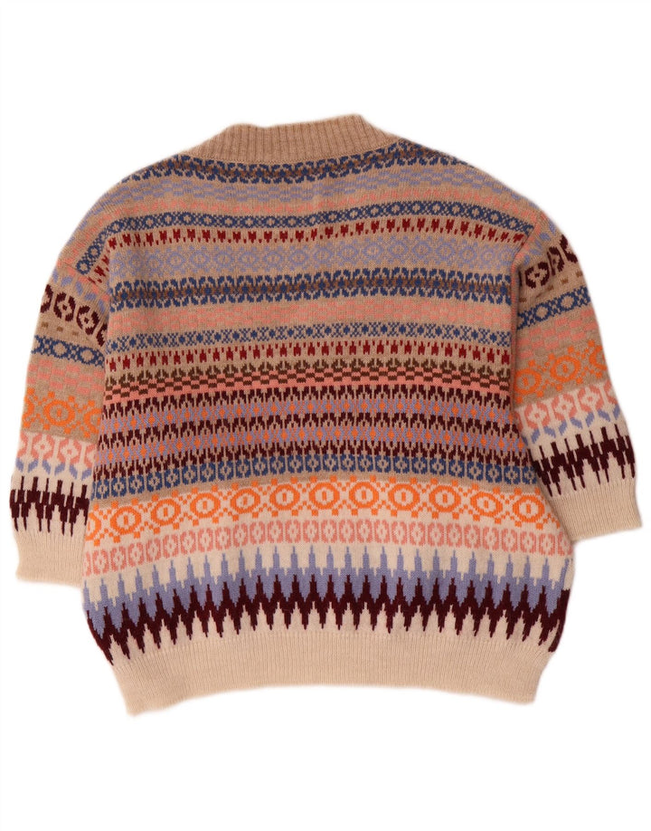 Max Mara Womens Weekend V-Neck Jumper Sweater UK 18 XL Multicoloured