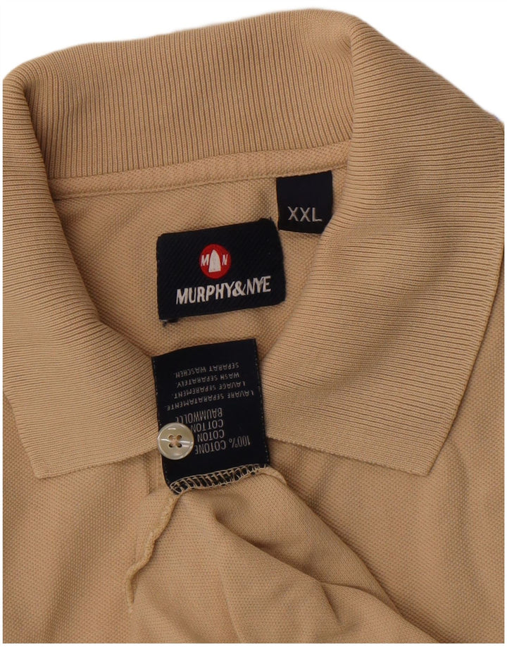 Murphy & Nye Mens Polo Shirt 2XL Beige Cotton