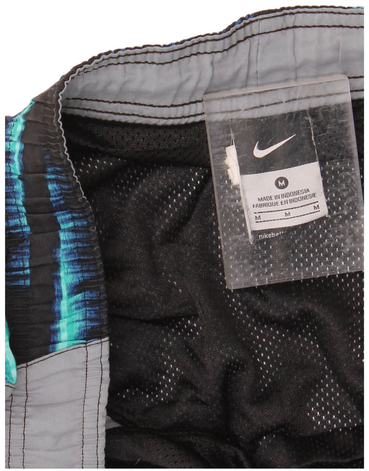 NIKE Mens Swimming Shorts Medium  Turquoise Striped Polyester