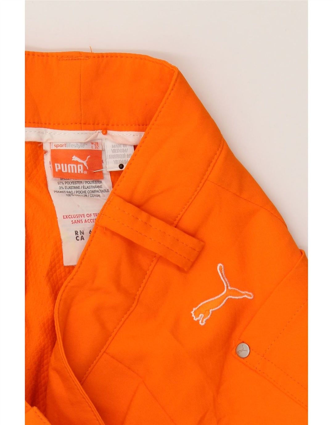 PUMA Mens Straight Casual Trousers W28 L32 Orange Polyester Vintage Puma and Second-Hand Puma from Messina Hembry 