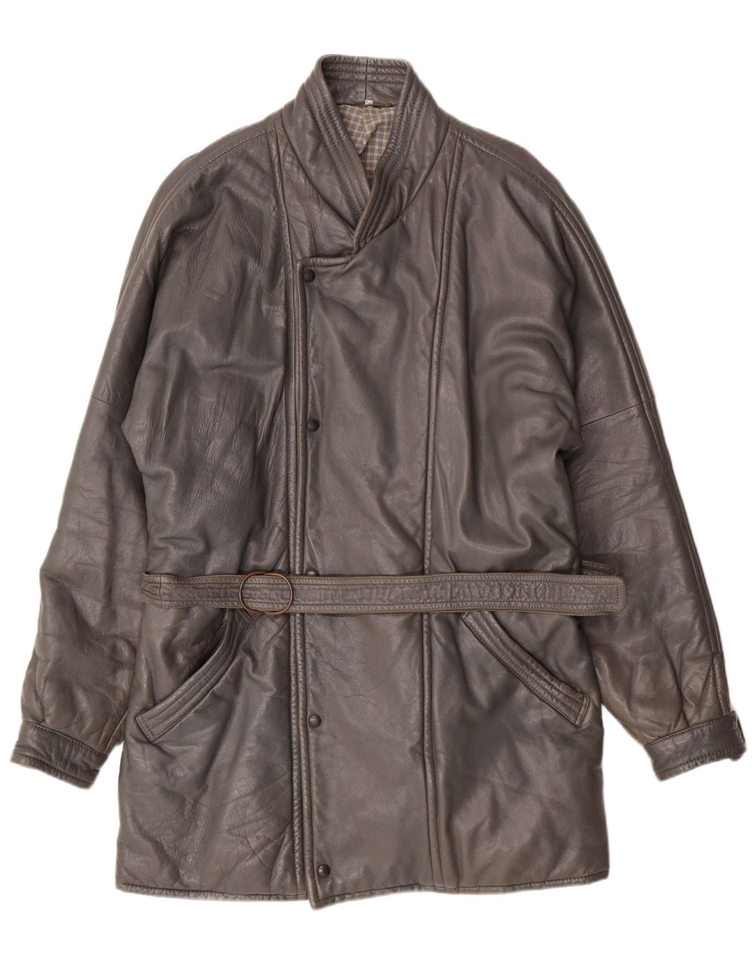 DRESSCO Herren Ledermantel IT 54 2XL Graues Leder
