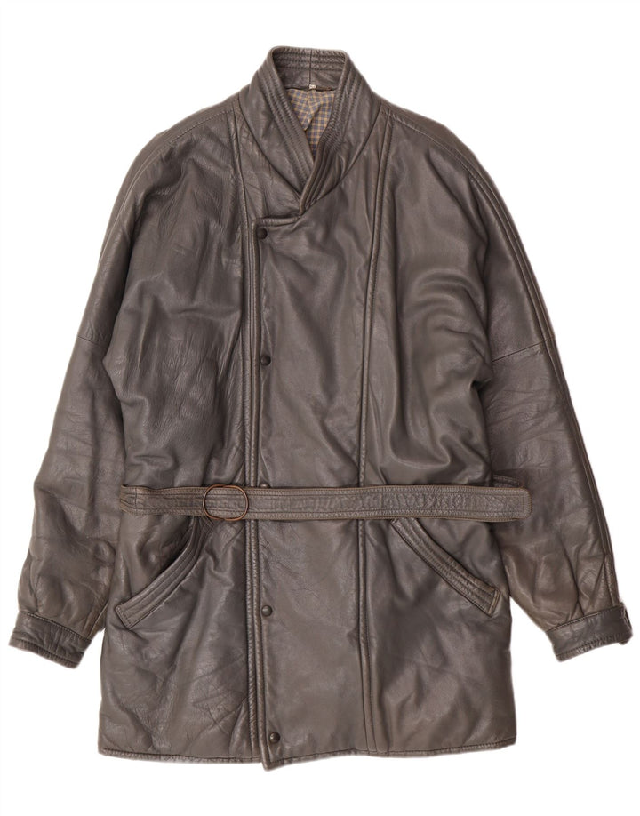 DRESSCO Herren Ledermantel IT 54 2XL Graues Leder