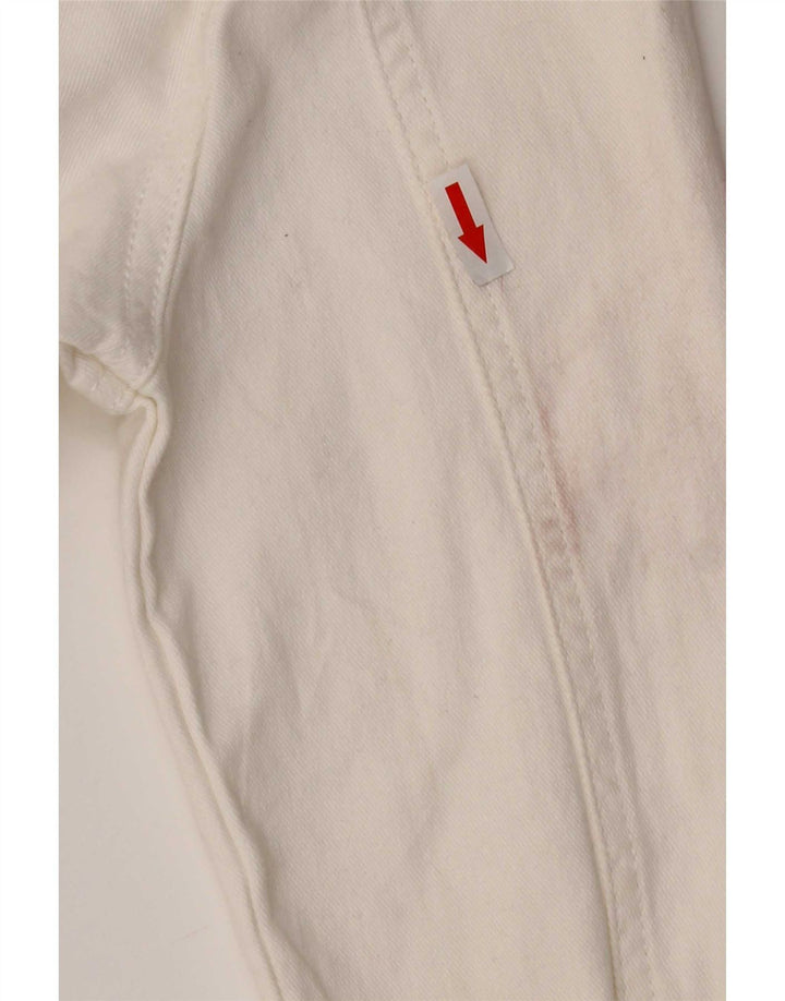 Lee Damen Riders Jeansjacke UK 10 Small Weiße Baumwolle