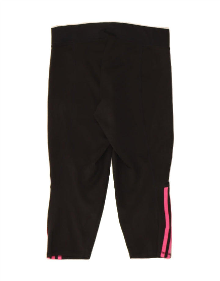 ADIDAS Womens Capri Leggings UK 12/14 Medium  Black Polyester Vintage Adidas and Second-Hand Adidas from Messina Hembry 