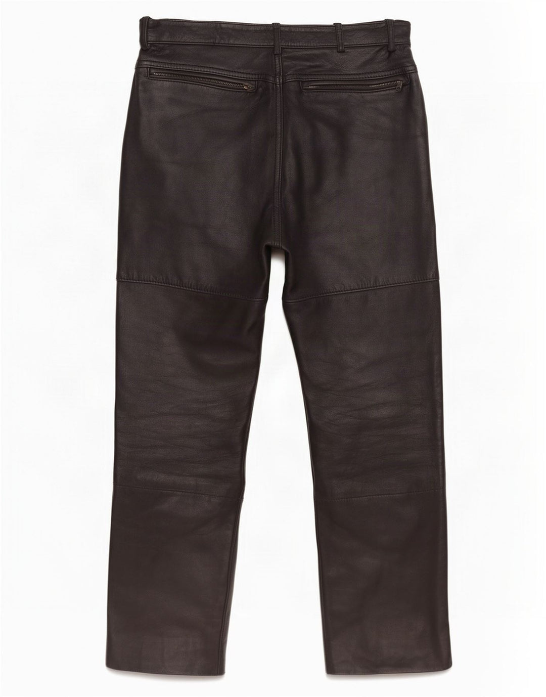 Vintage Mens Straight Leather Trousers EU 48 Medium W30 L28 Black