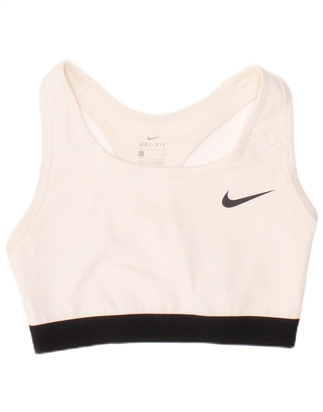 Nike Womens Dri Fit Sport Bra Top Small White Polyester Sports