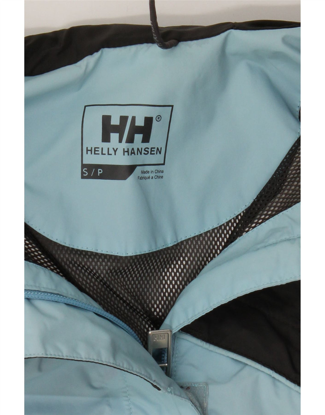 HELLY HANSEN Womens Hooded Rain Jacket UK 10 Small Blue Colourblock Nylon Vintage Helly Hansen and Second-Hand Helly Hansen from Messina Hembry 