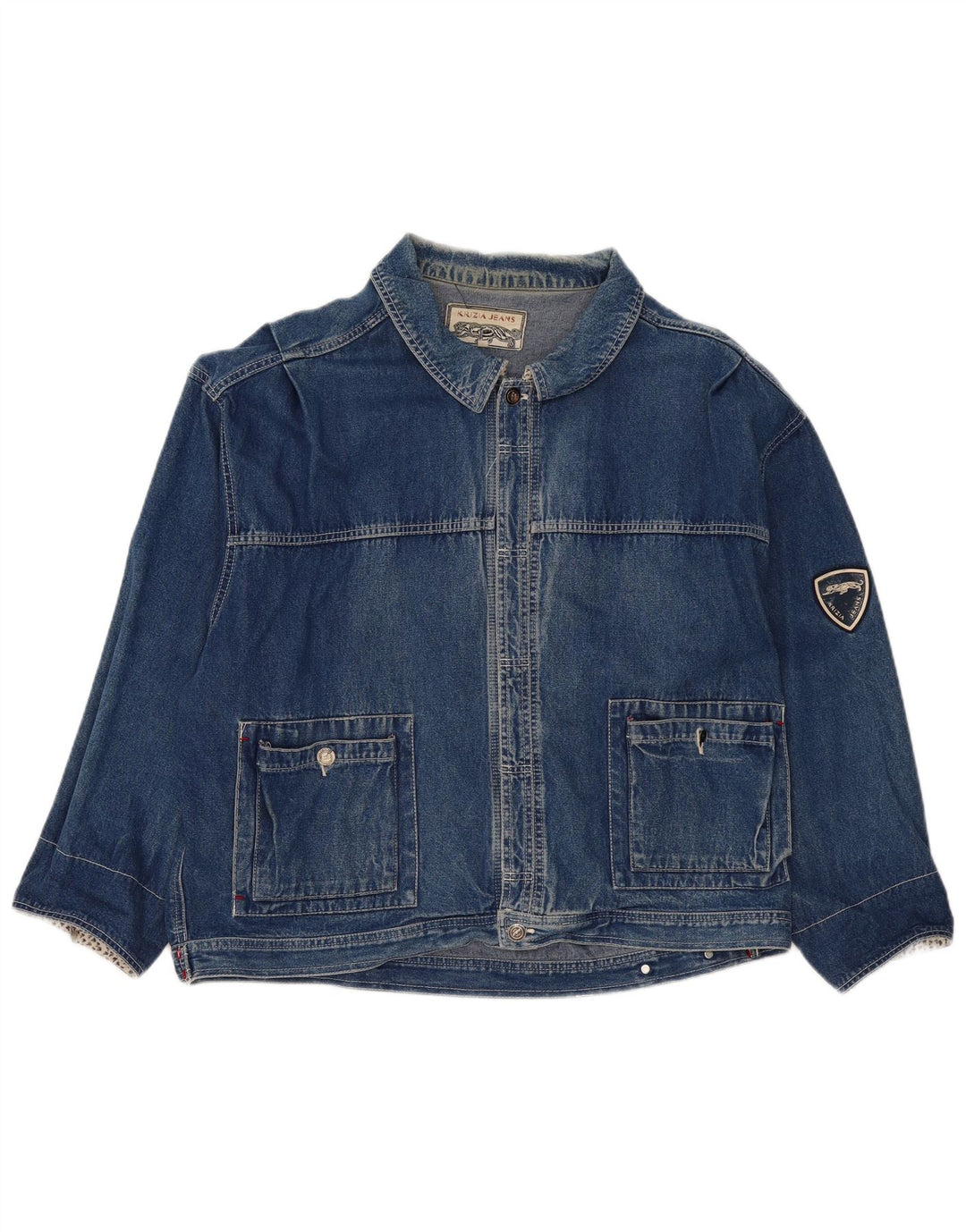 Krizia Mens Oversized Denim Jacket UK 14 Medium Blue