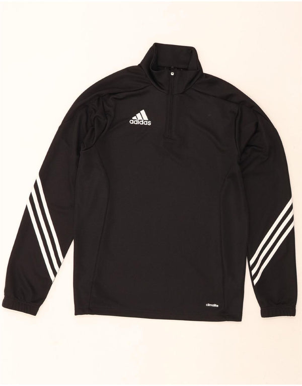 ADIDAS Mens Climalite Zip Neck Pullover Tracksuit Top Small Black