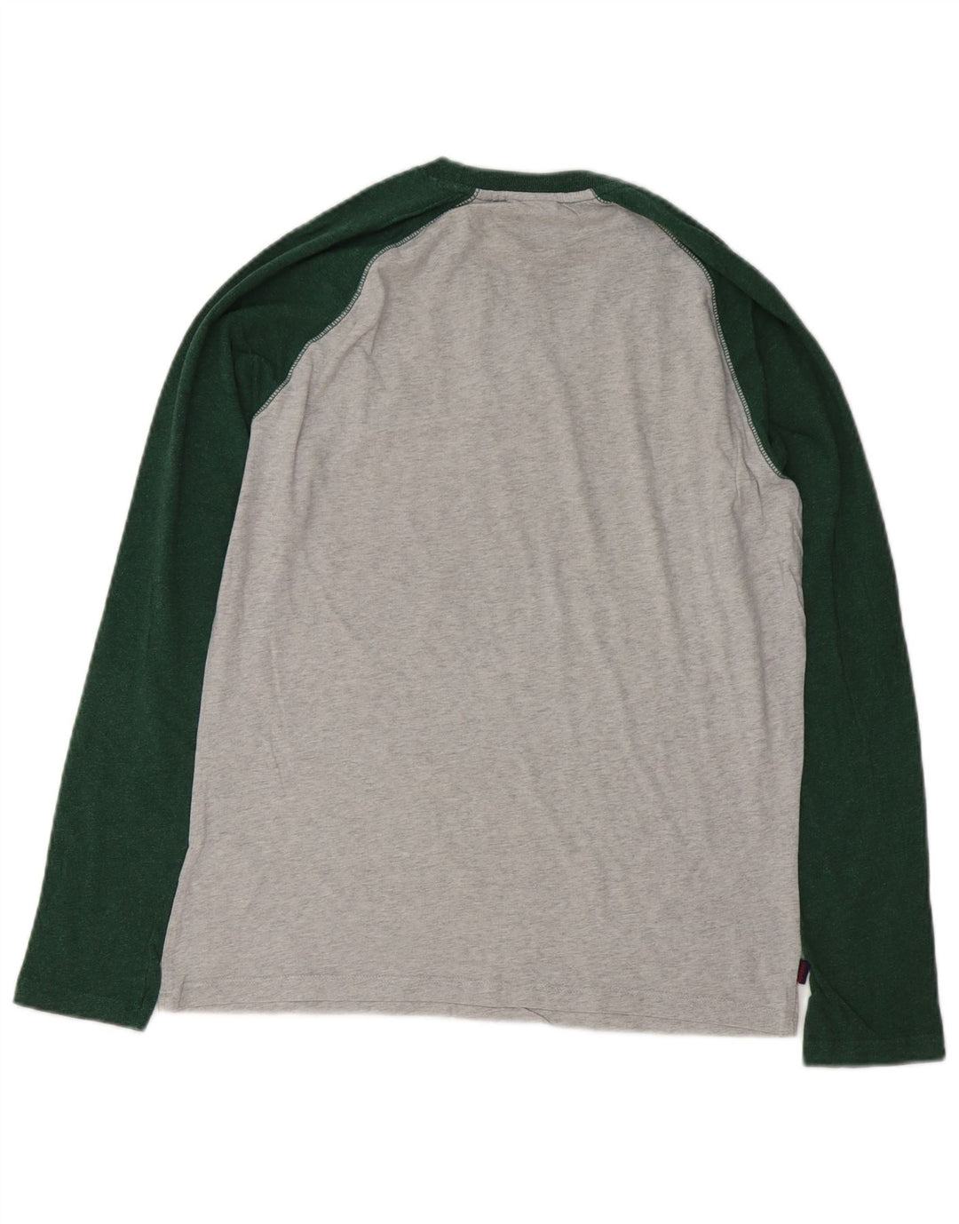 Top da uomo SUPERDRY a maniche lunghe in cotone color block grigio medio