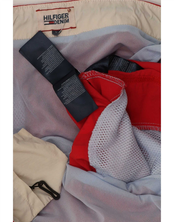 Tommy Hilfiger Herren-Badeshorts mit Grafik, groß, rotes Polyester