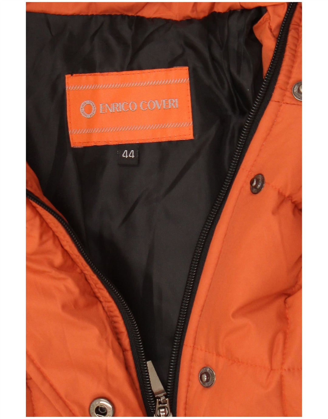 ENRICO COVERI Womens Padded Jacket IT 44 Medium Orange Polyester