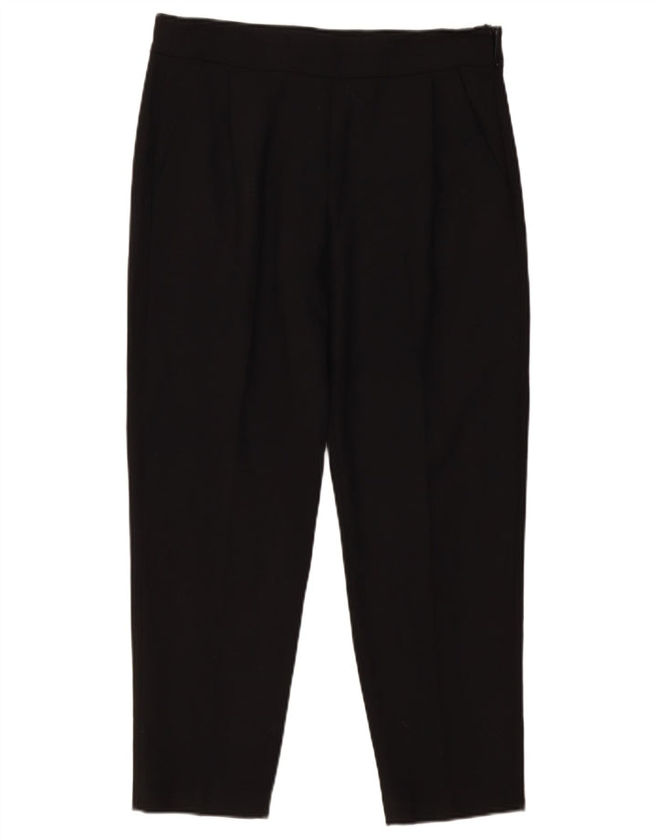 French Connection Womens Cropped Trousers UK 12 Medium W32 L26 Black