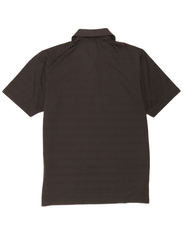 Adidas Mens Polo Shirt Large Black Striped Polyester