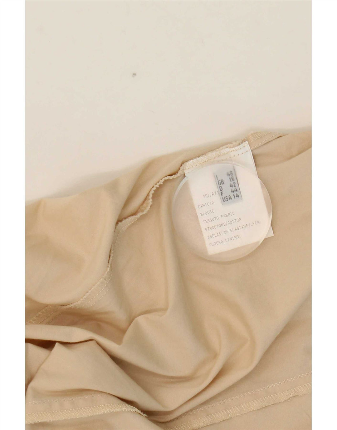 ALVIERO MARTINI Womens Shirt UK 16 Large Beige Cotton