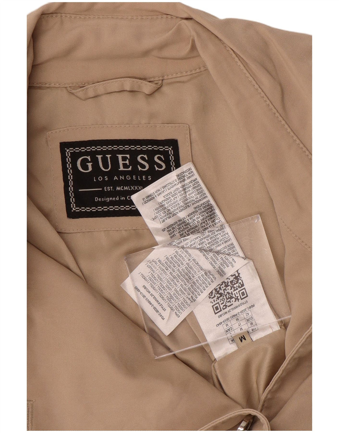 GUESS Womens Trench Coat UK 14 Medium Beige Polyester