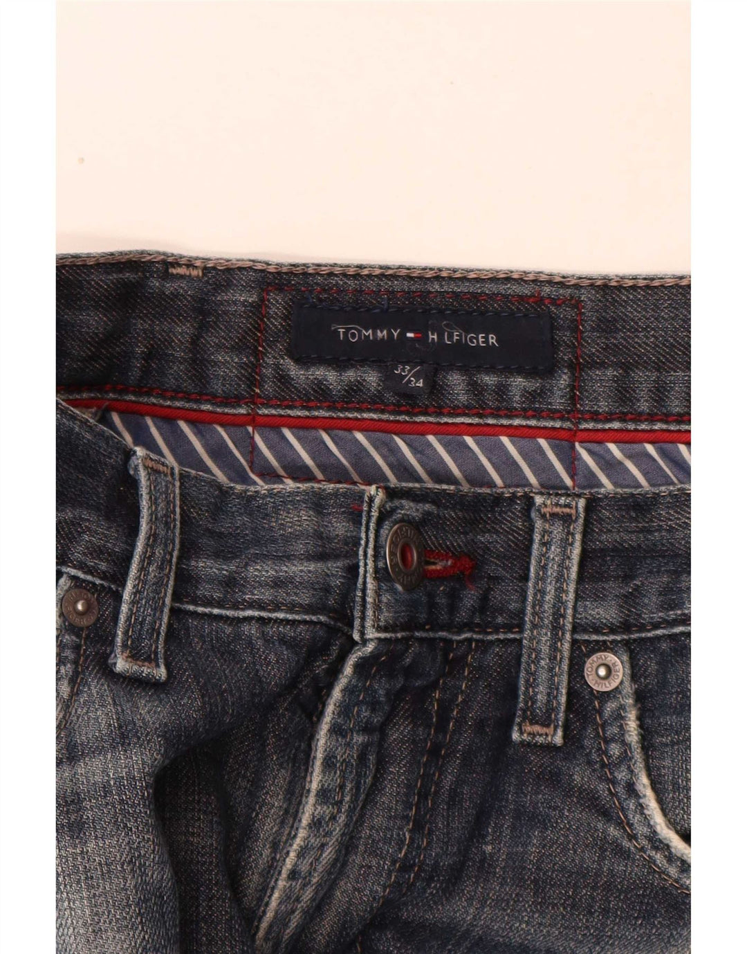 Tommy Hilfiger Mens Straight Jeans W33 L34 Blue