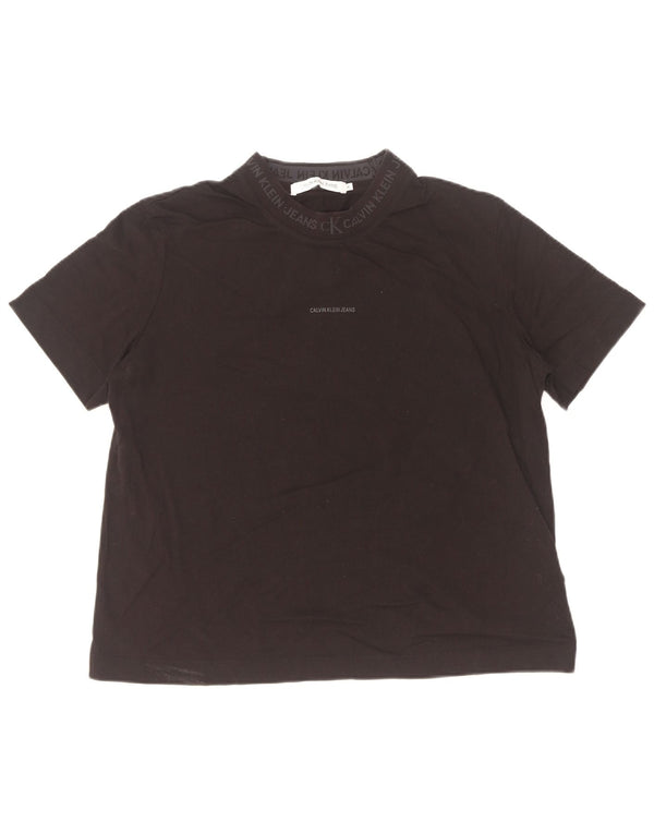 Женская футболка с рисунком Calvin Klein Jeans Top UK 18 XL, черный хлопок