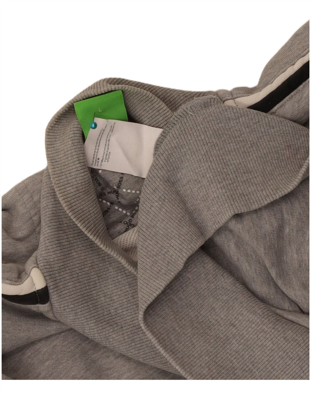 Hugo Boss Mens Tracksuit Top Jacket Large Grey Striped Cotton