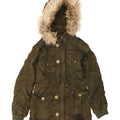 Miss Sixty Womens Hooded Parka Jacket UK 12 Medium Khaki Cotton