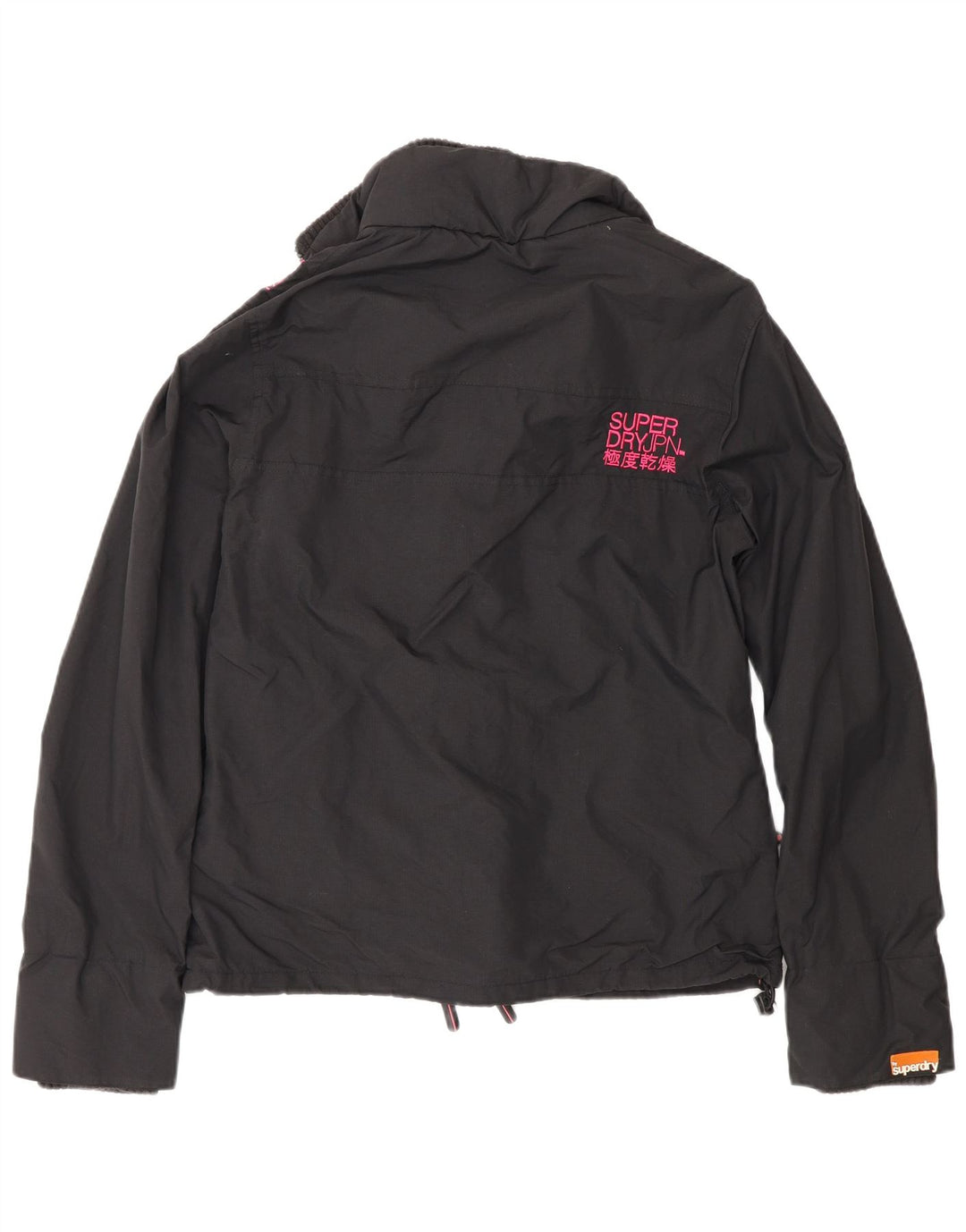 Superdry Womens Regular Fit Windbreaker Jacket UK 16 Large Black Nylon