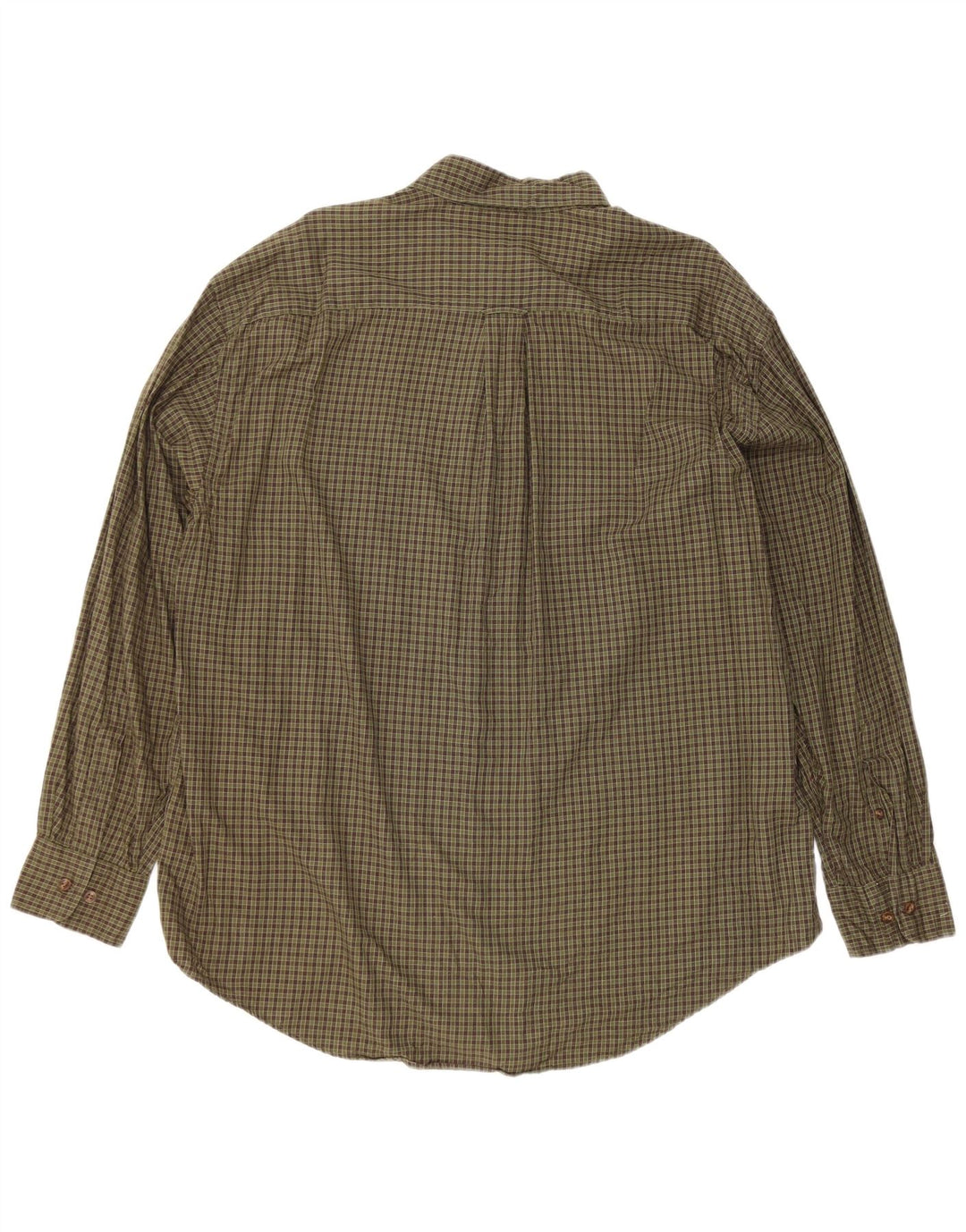 Nautica Mens Flannel Shirt XL Khaki Check Cotton