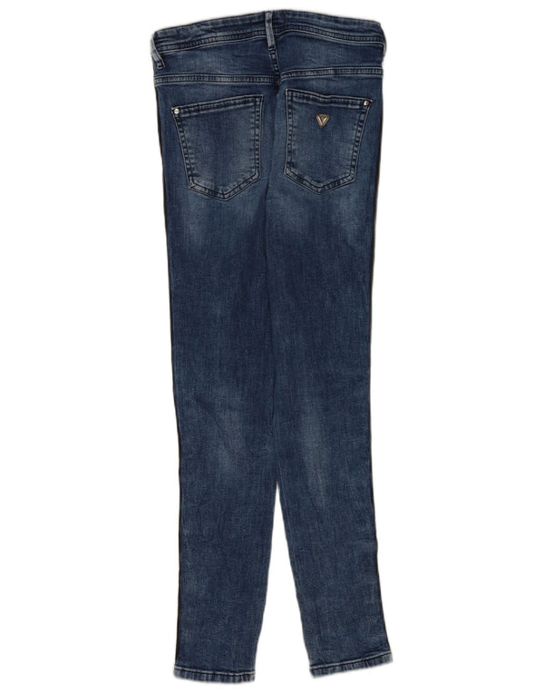 Jeans skinny Guess da donna a vita alta con grafica W28 L28 cotone color block blu