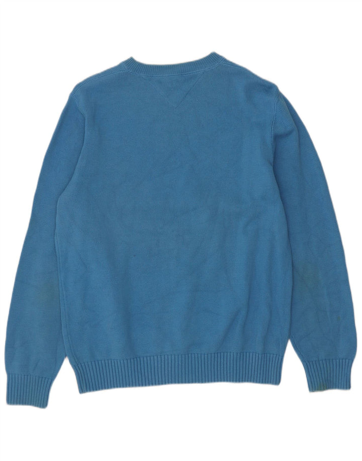 Tommy Hilfiger Mens Crew Neck Jumper Sweater Medium Blue Cotton