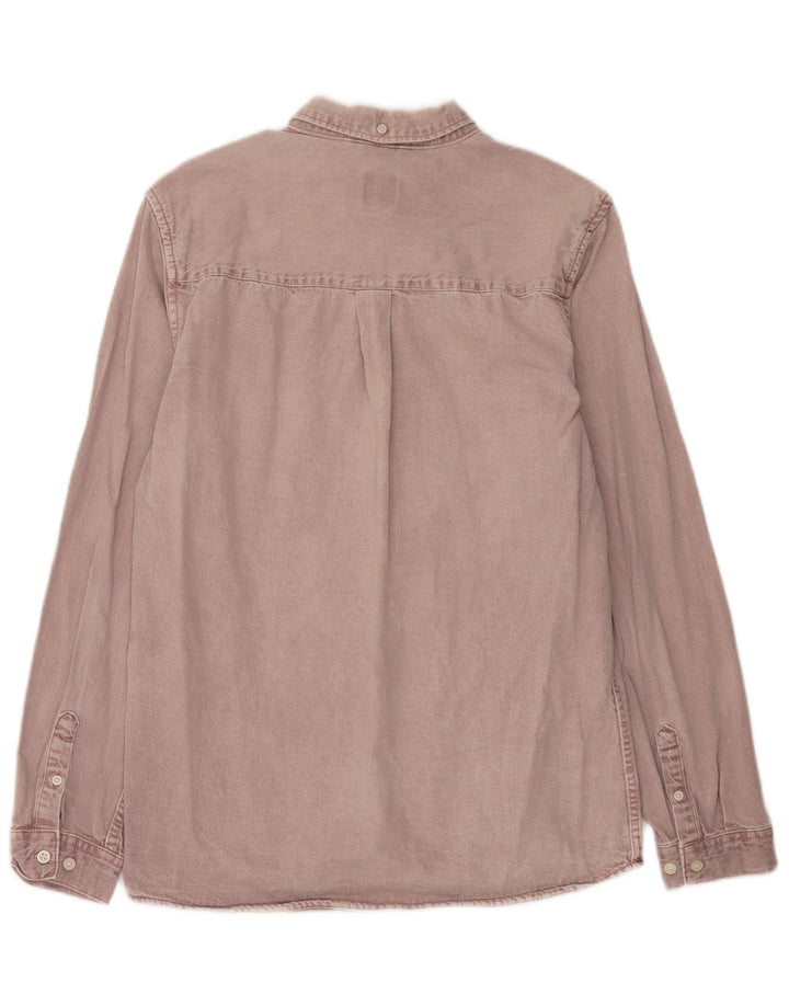 Zara Hombre Camisa Vaquera Algodón Morado Medio