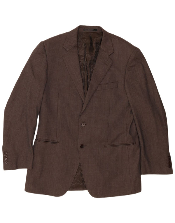 Giacca blazer a 2 bottoni da uomo Marks & Spencer UK 40 Lana screziata marrone medio