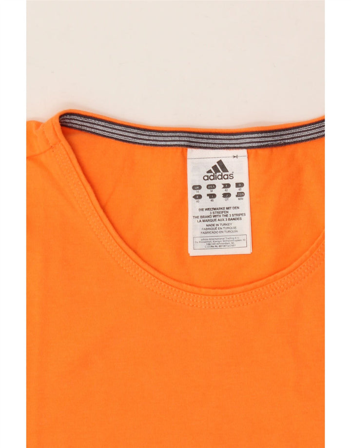 ADIDAS Womens T-Shirt Top UK 14 Medium Orange Cotton Vintage Adidas and Second-Hand Adidas from Messina Hembry 
