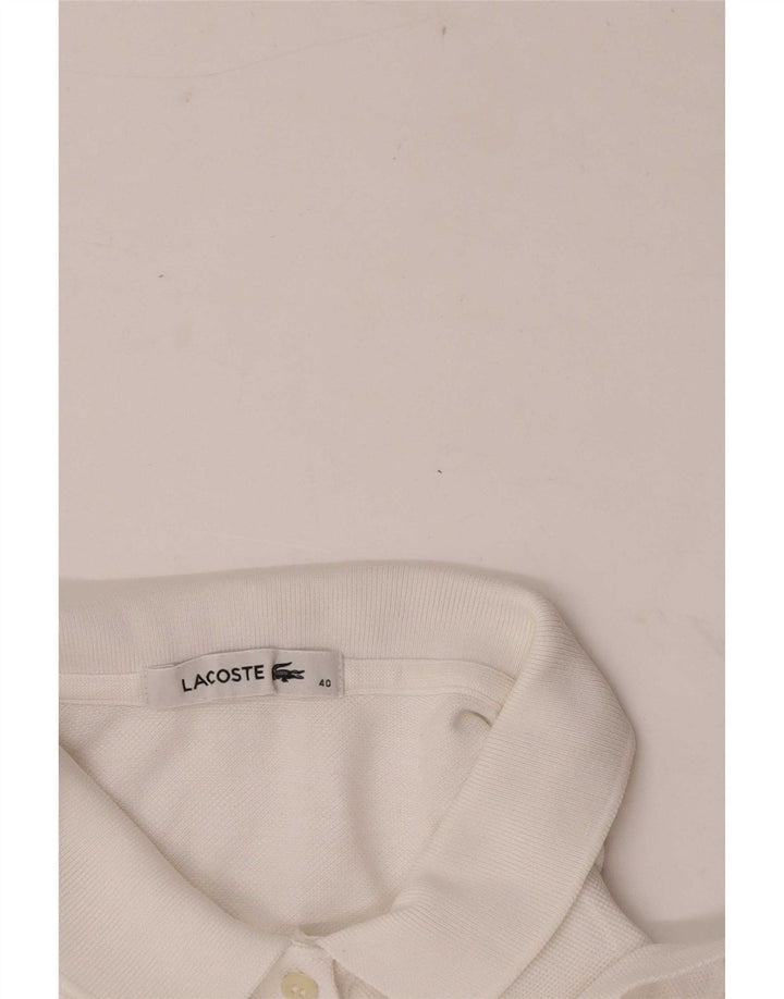 Lacoste γυναικείο μπλουζάκι πόλο κανονικό μέγεθος 40 Μεσαίο λευκό