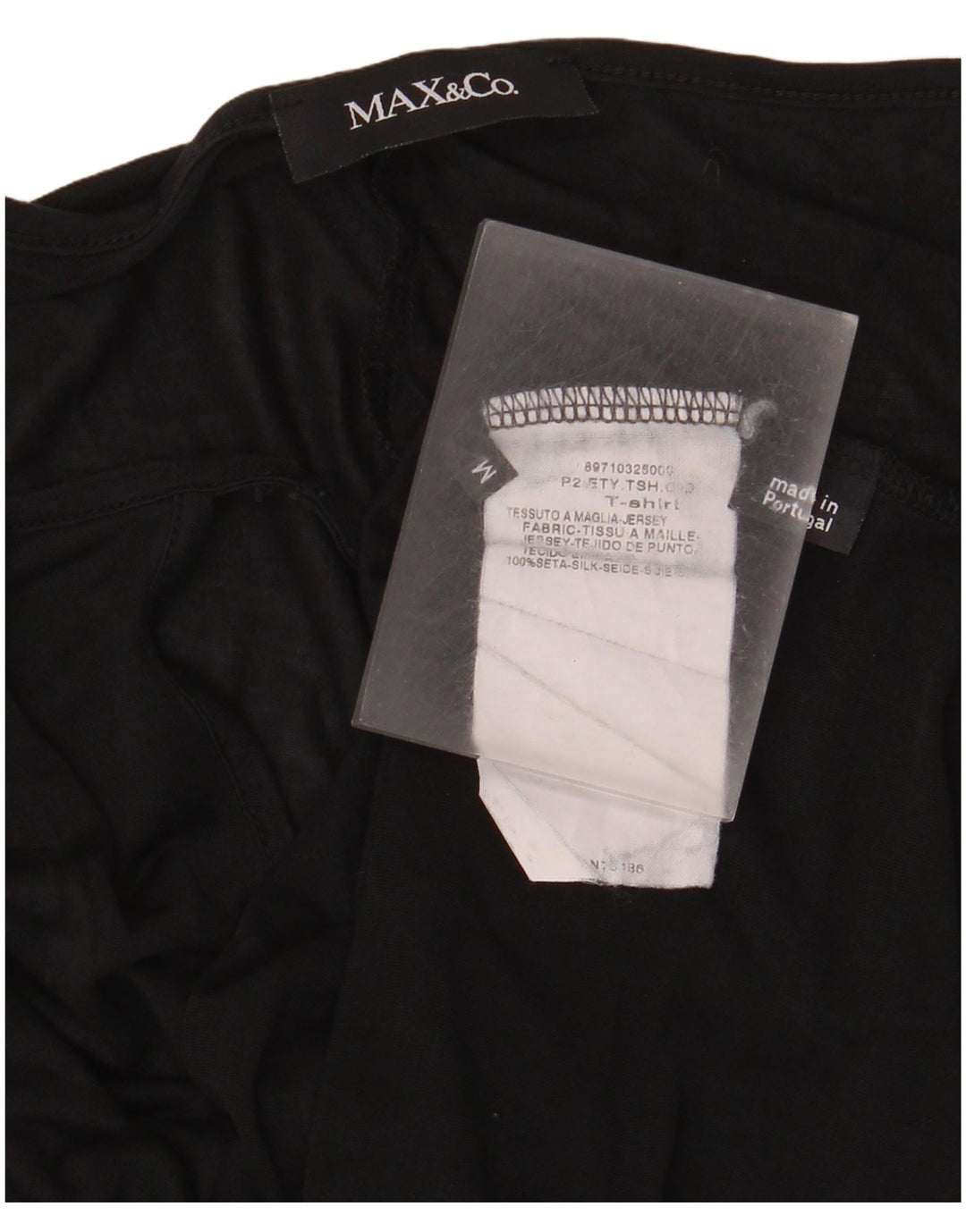 Max & Co. Damen-Top, 3/4-Ärmel, UK-Größe 14, Mittelschwarz, Seide