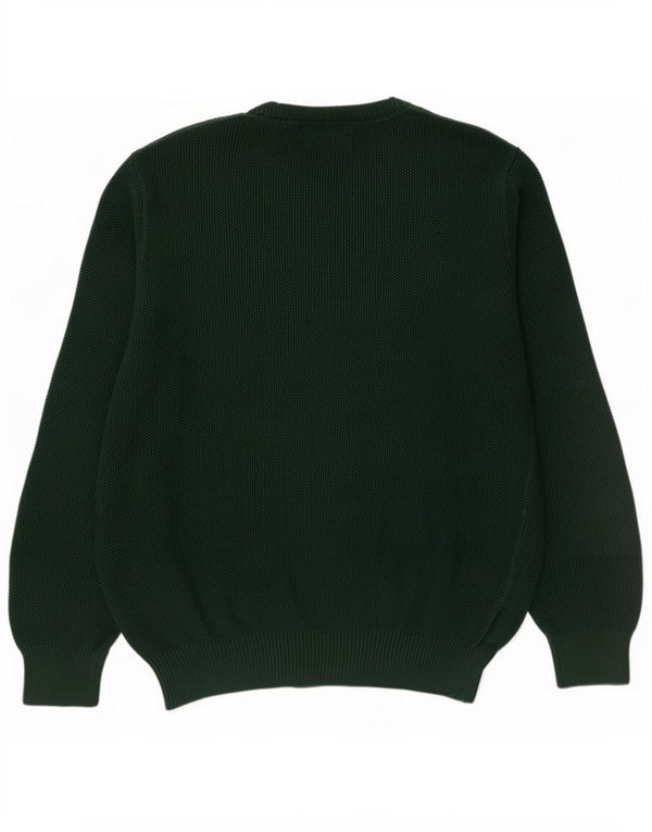 Marks & Spencer Mens Blue Harbour Crew Neck Jumper Sweater Large Green