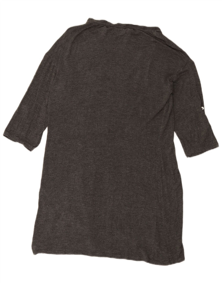 Zara Womens 3/4 Sleeve Basic Dress UK 14 Large Grey Viscose