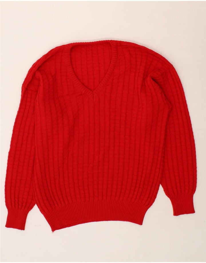 VINTAGE Mens V-Neck Jumper Sweater XL Grey Vintage Vintage and Second-Hand Vintage from Messina Hembry 