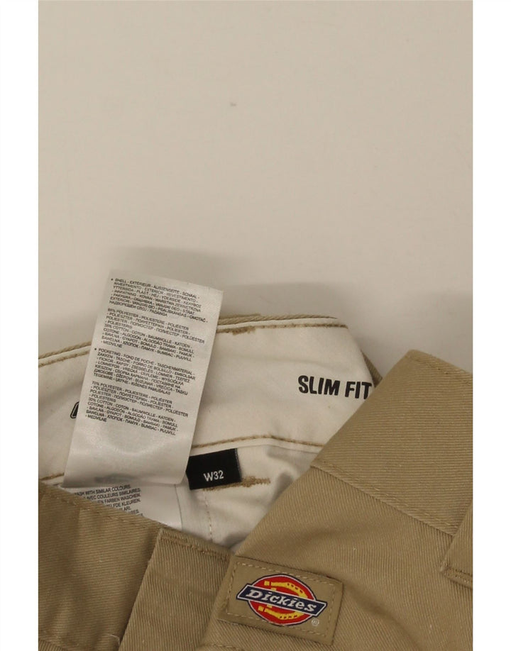 DICKIES Mens Slim Fit Chino Shorts W32 Medium Beige Polyester