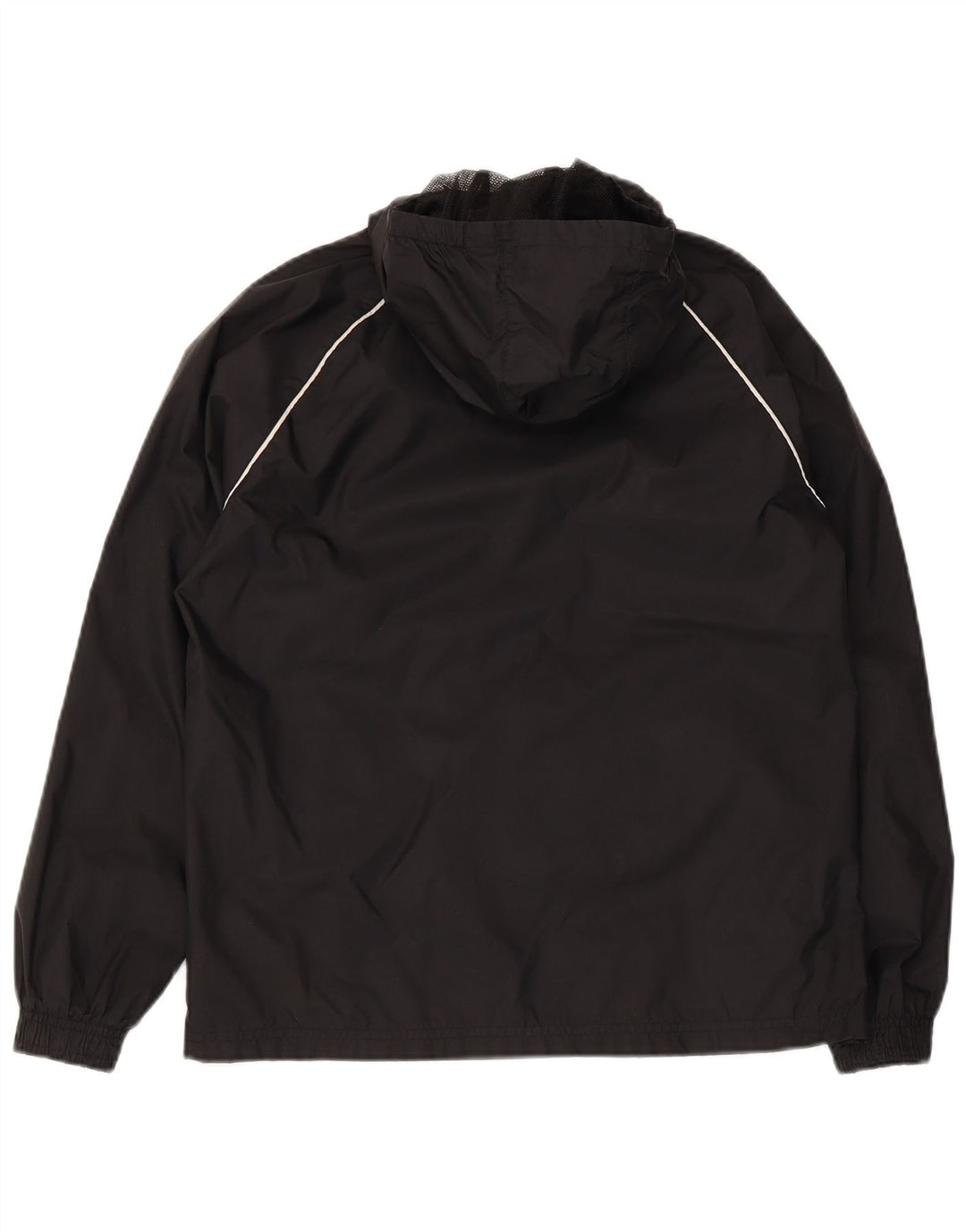 Adidas Boys Hooded Rain Jacket 11-12 Years Black Polyester