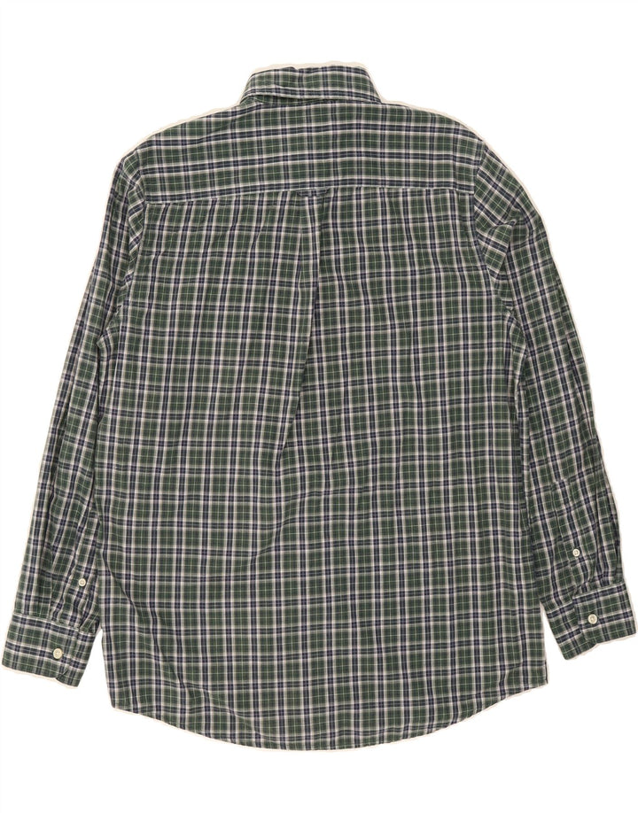 CHAPS Mens Easy Care Flannel Shirt Medium Green Check Cotton Vintage Chaps and Second-Hand Chaps from Messina Hembry 