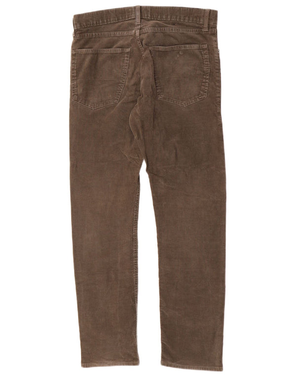 Pantaloni slim da uomo in velluto a coste Marks & Spencer W32 L31 cotone kaki